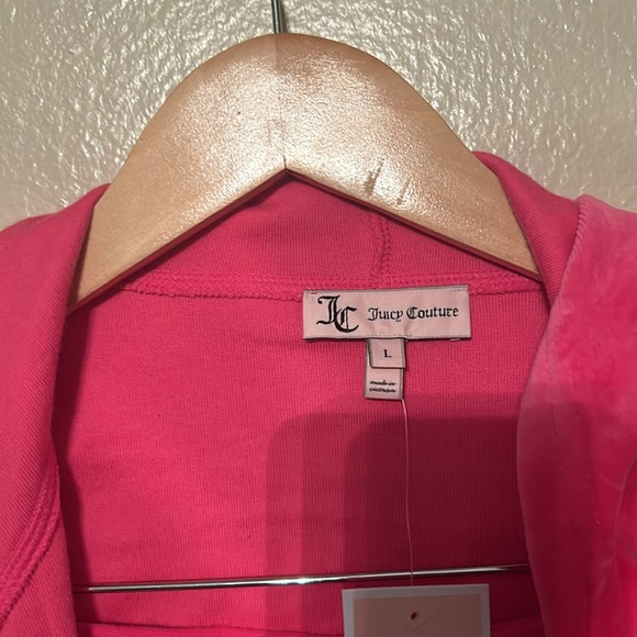 NEW Juicy Couture Tracksuit Pink Velour Velvet 2 PC Set Pants Women’s, Size L - Picture 16 of 16